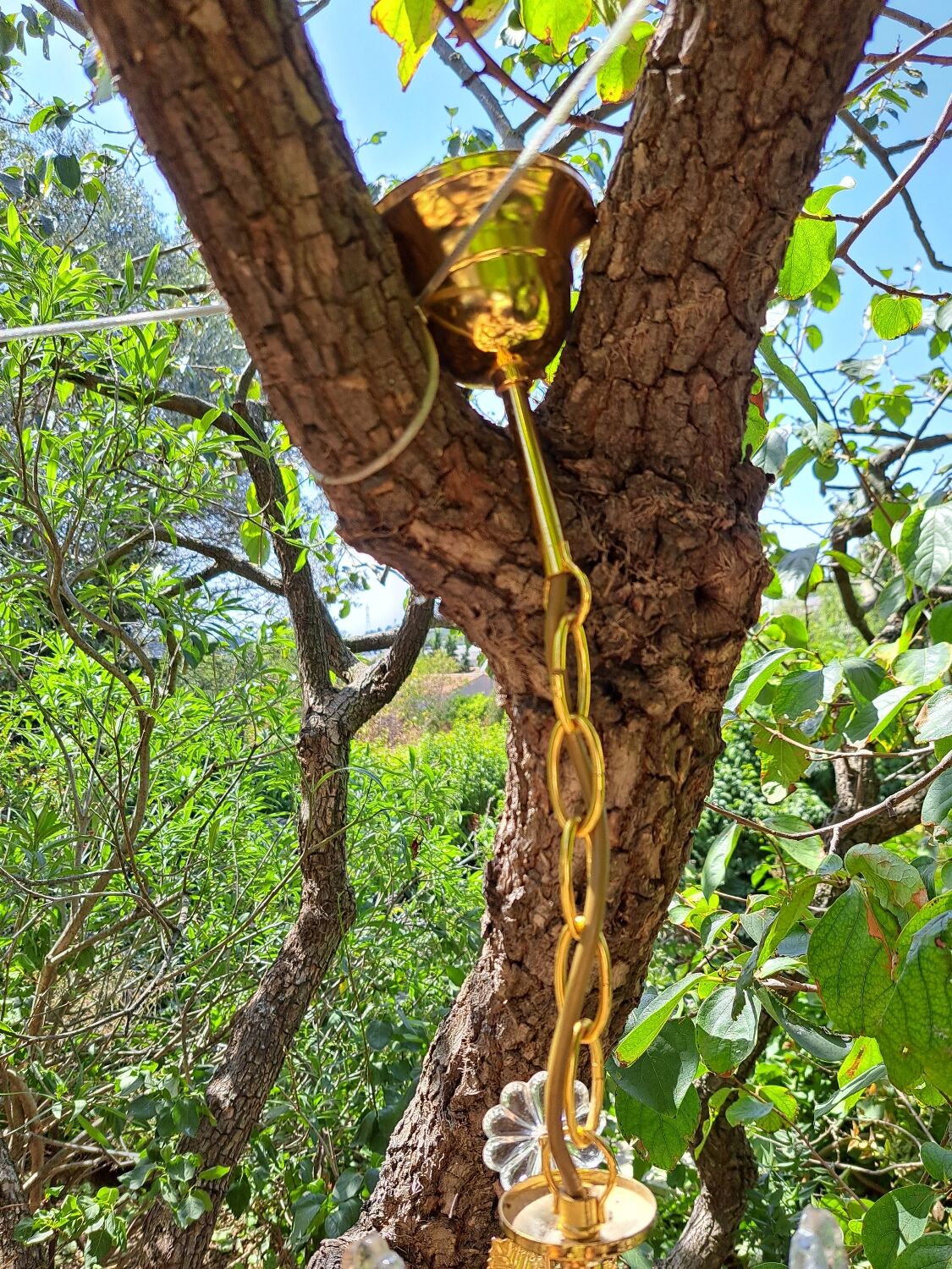 Glass flower chandelier 80s