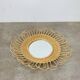 Vintage rattan sun mirror from the 60s