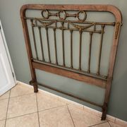 Oak and brass headboard from the 20s-30s