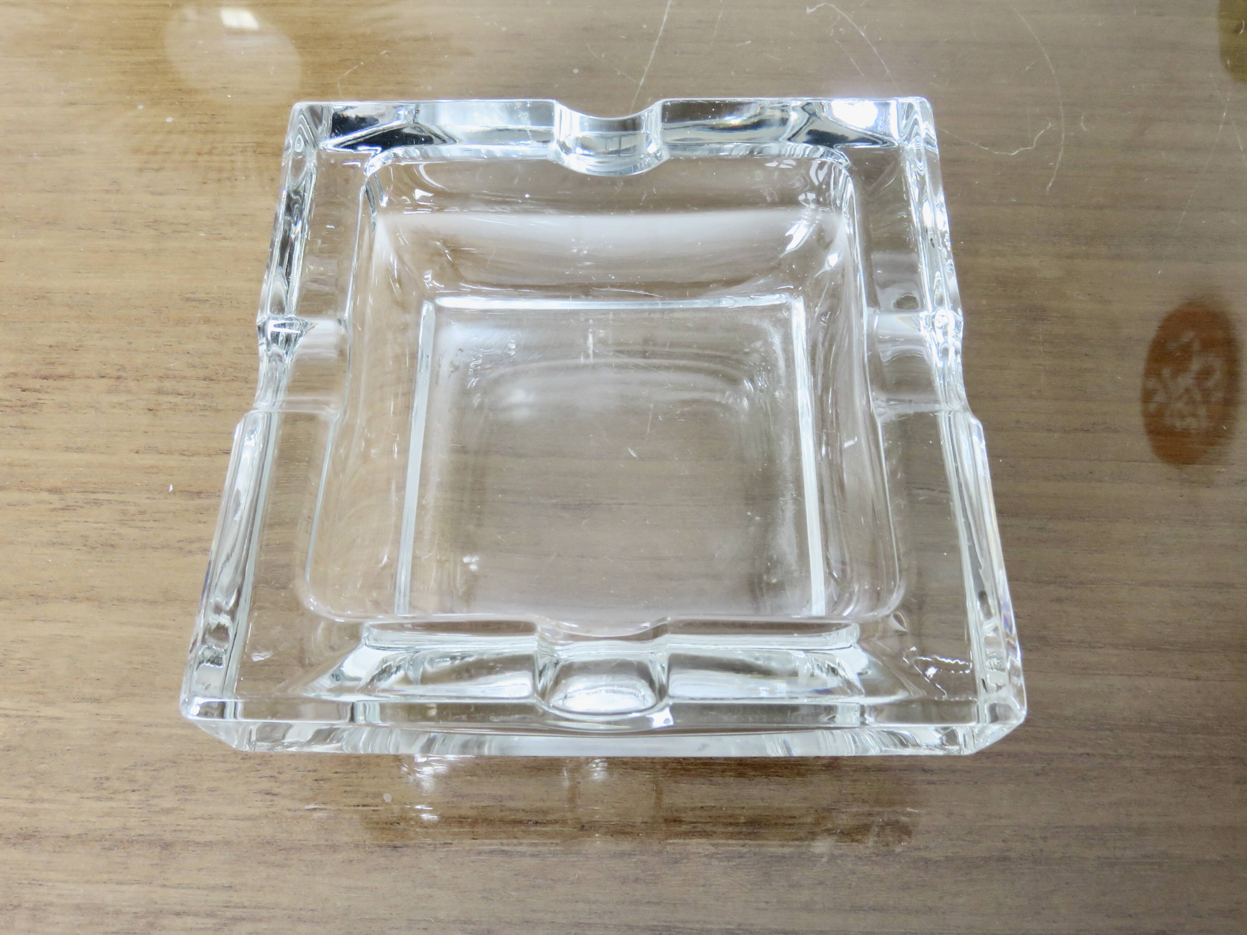 Large crystal table ashtray, France, 1970s