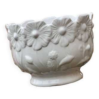 White flowered planter