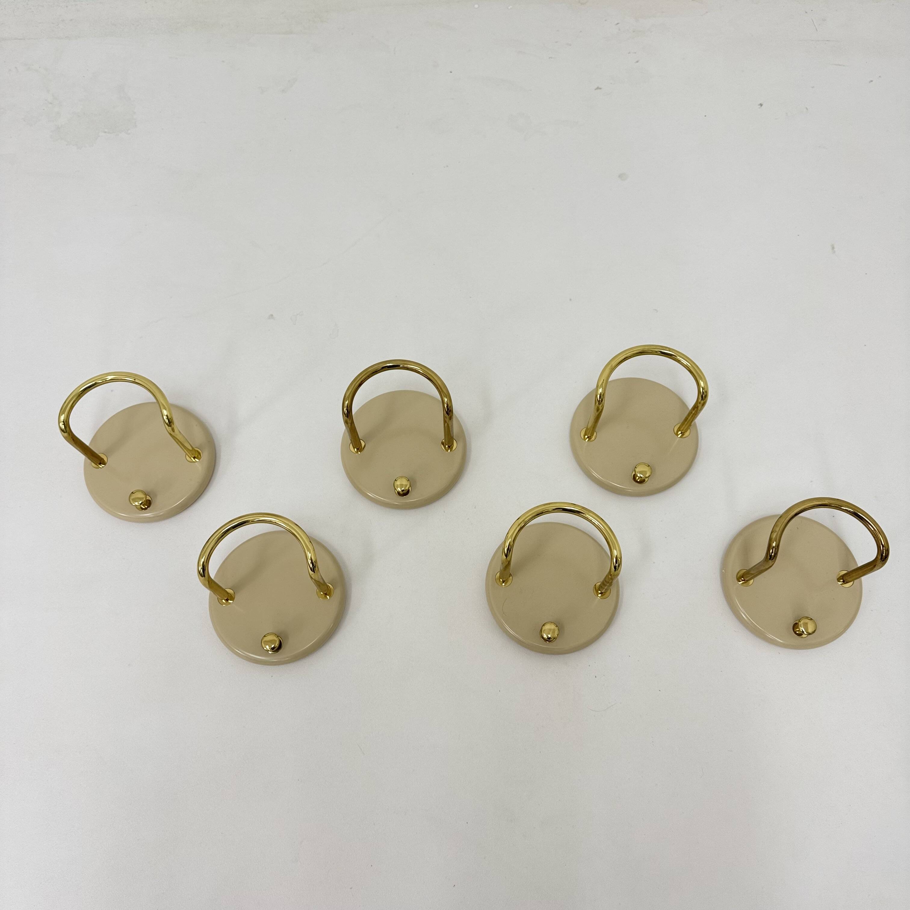 Set of 6 wall coat hooks by Schönbuch , 1970s Germany