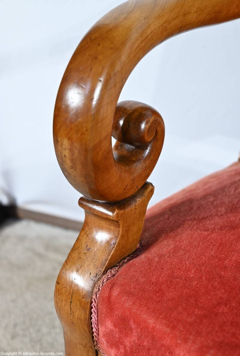 Pair of Cherry Wood Armchairs, Louis Philippe Period – 1st Part 19th