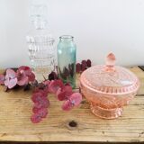 Pink glass candy box