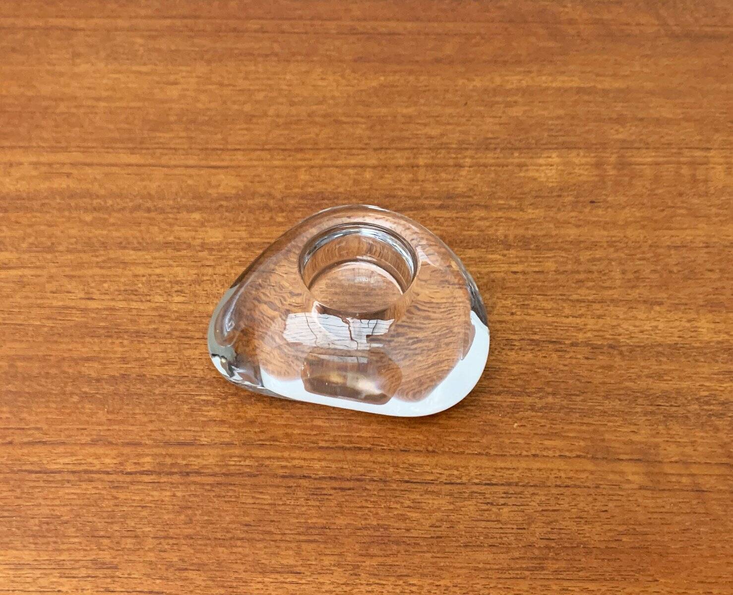 Vintage Swedish glass candlestick from Orrefors