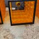 Set of 3 suspensions from the 70s in orange plastic diamond tips