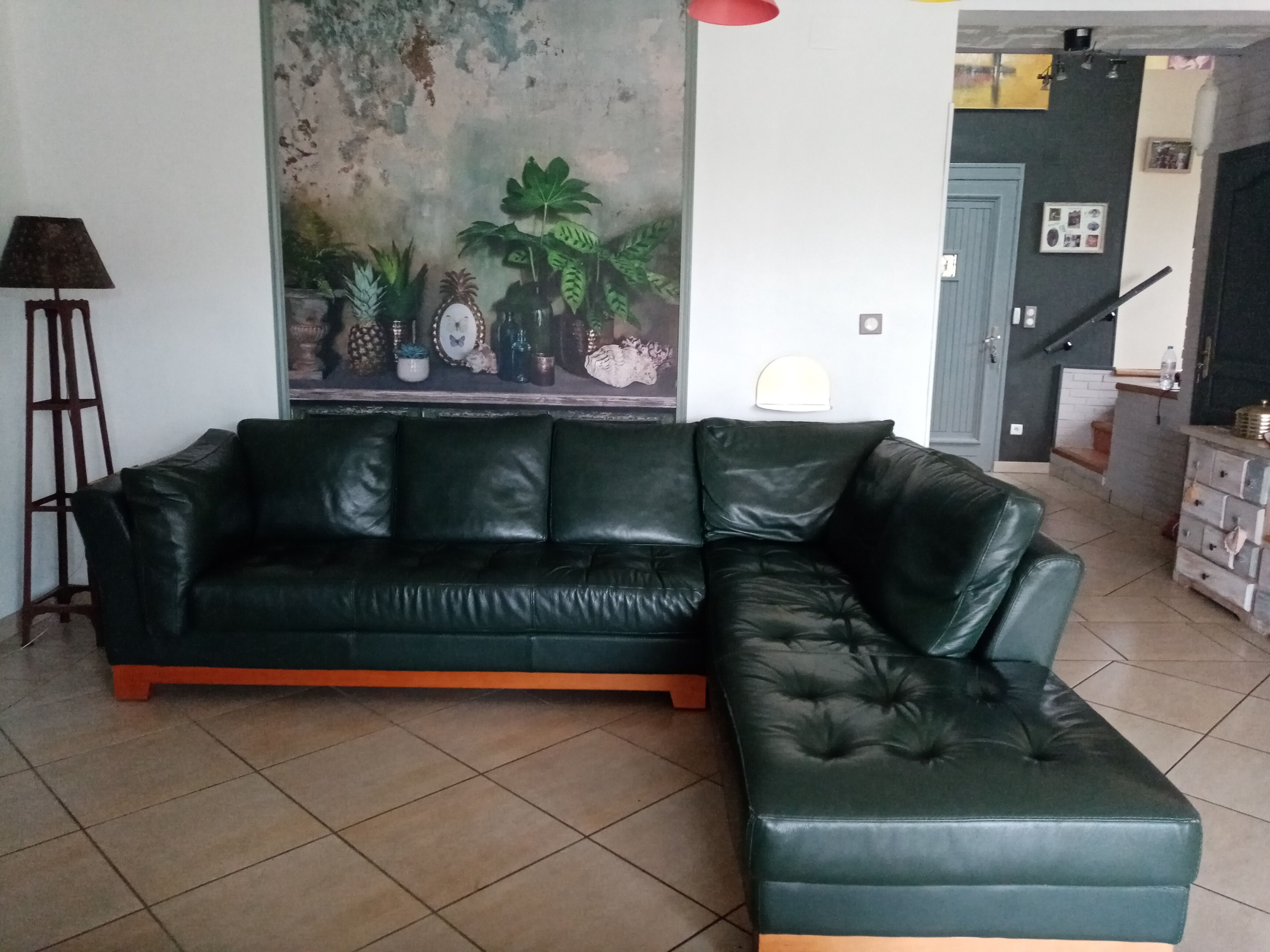 Canape d'angle cuir
