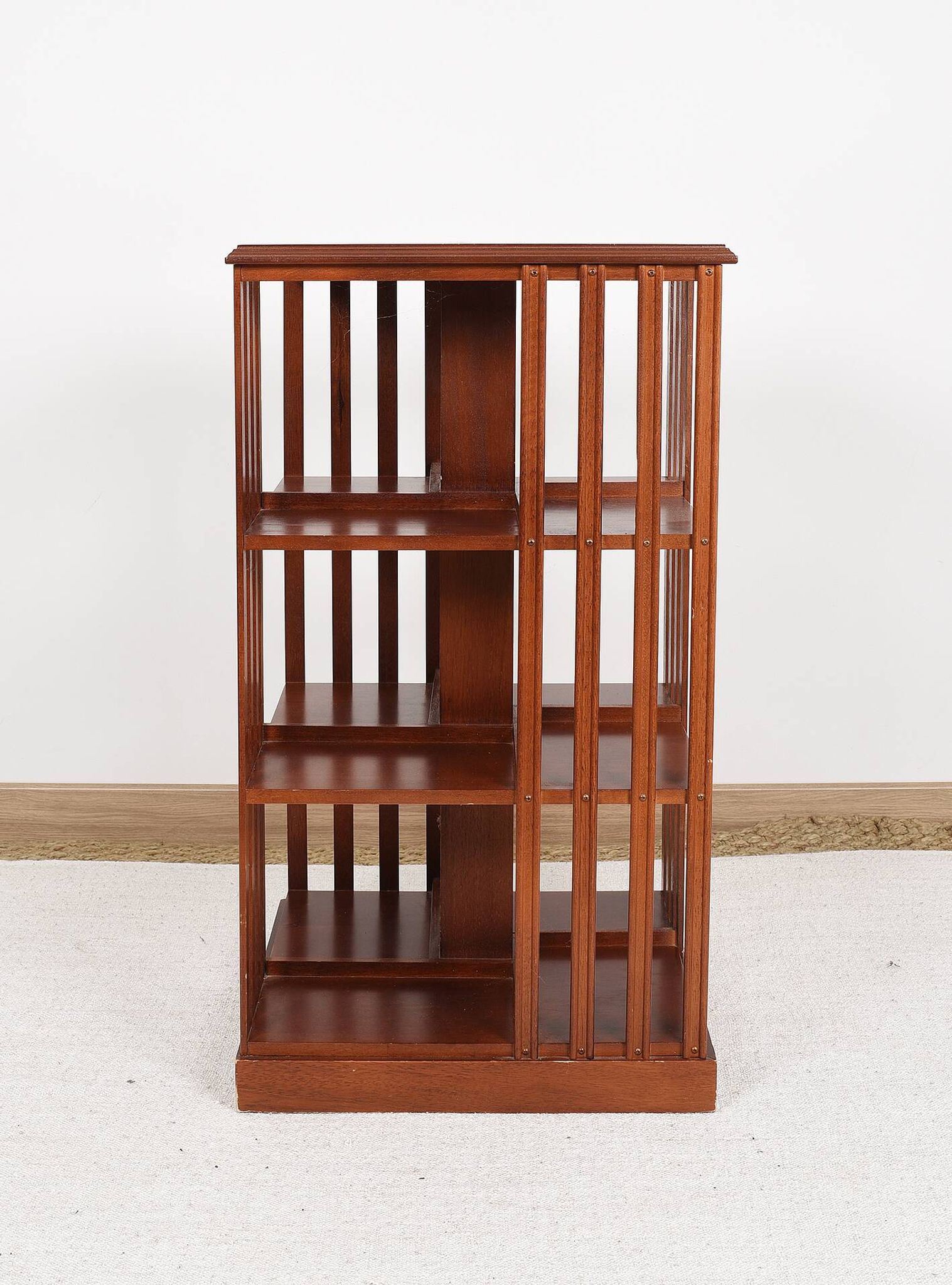 Revolving bookcase, rotating furniture (book mill), mahogany, three floors.