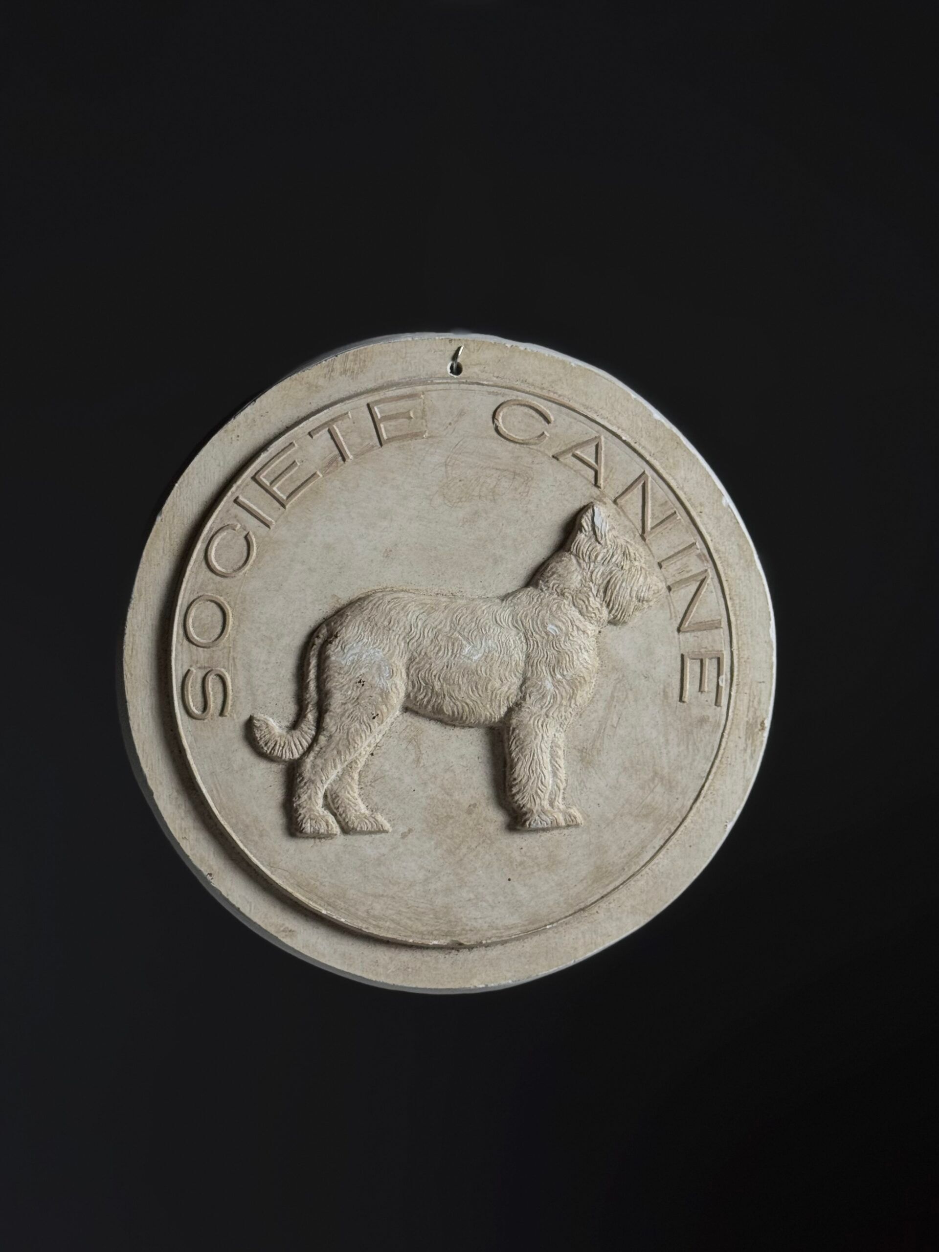 Plaster plaque "societe canine"