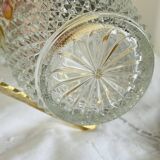 Vintage gold cast glass ice bucket.