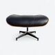 Fauteuil et repose-pieds hauts Herman Miller Original Eames, noir et chêne