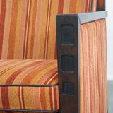 Canapé 2,5 places Art Déco en tissu coloré