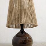 Vintage ceramic lamp and jute rope