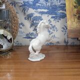 Figurine of a Slender Lipizzaner Horse in White Glazed Biscuit Porcelain