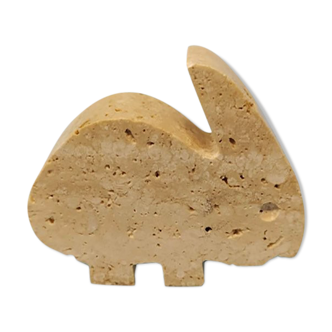 Travertine rabbit sculpture by Enzo Mari for F.lli Mannelli, 1970s