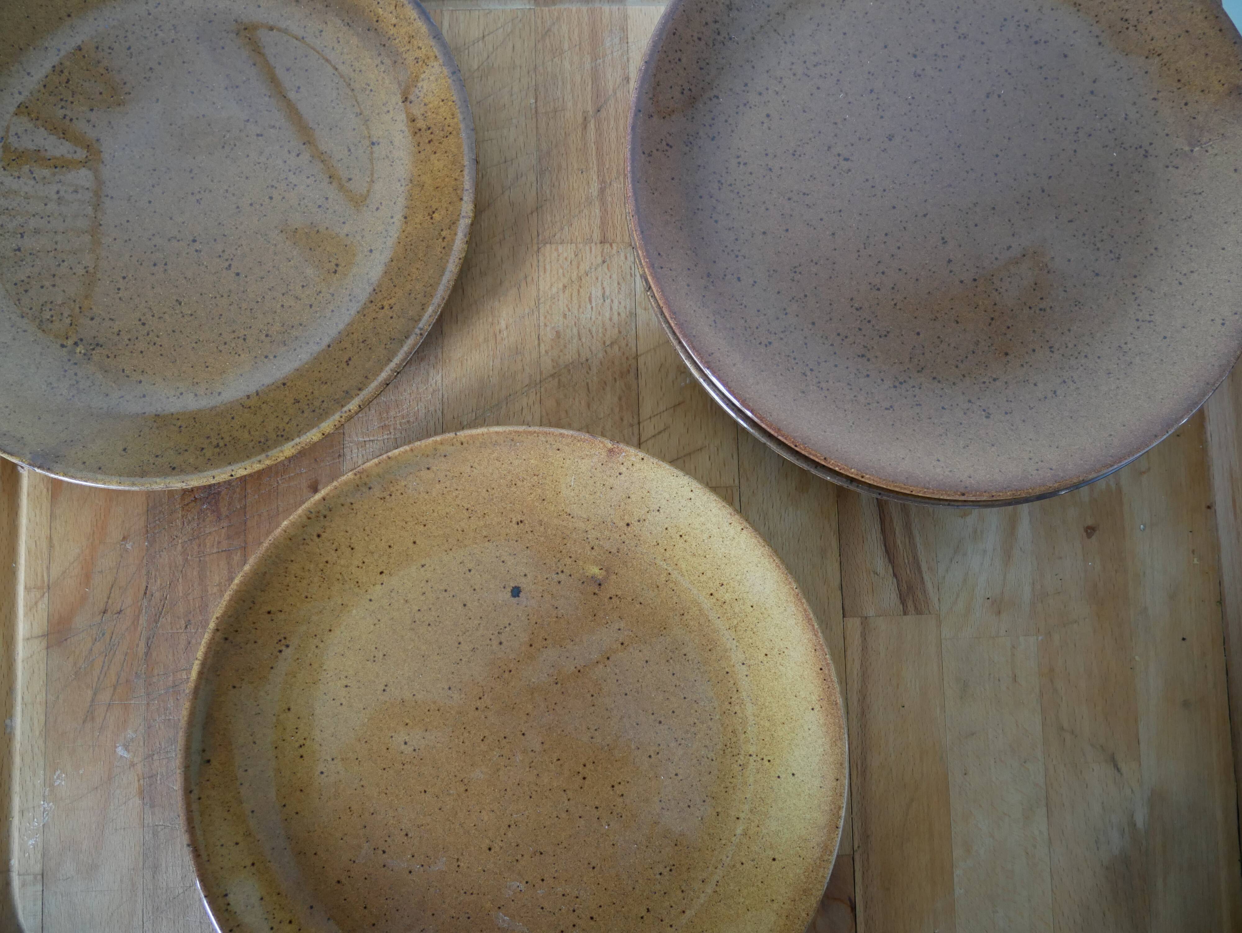 Lot of 6 plates "handmade" in Niderviller earthenware