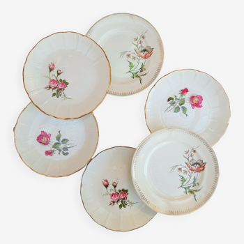 Old mismatched earthenware dessert plates