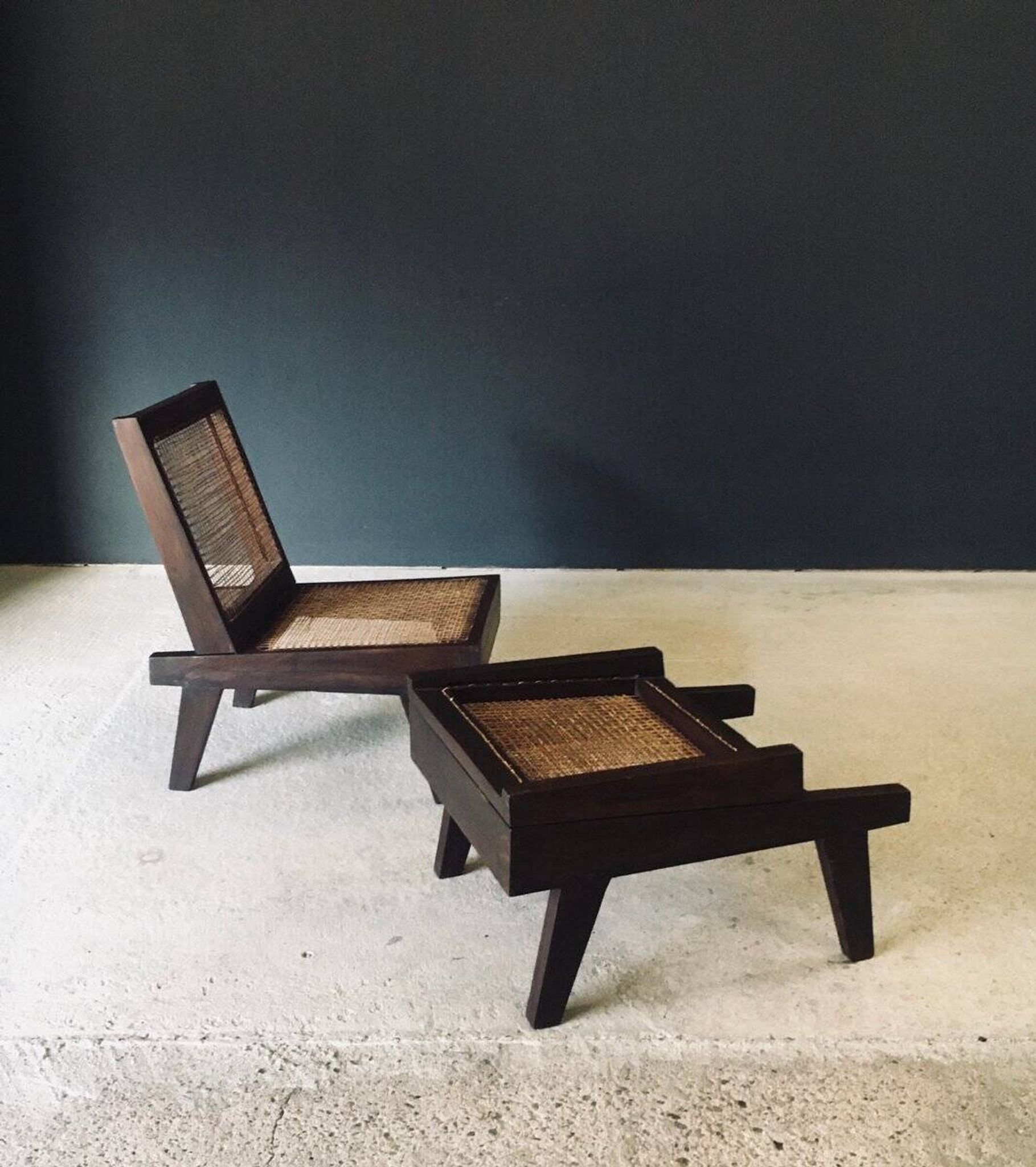 Low Modernist Folding Chairs by Pierre Jeanneret for Chandigarh, India, 1960s, Set of 2