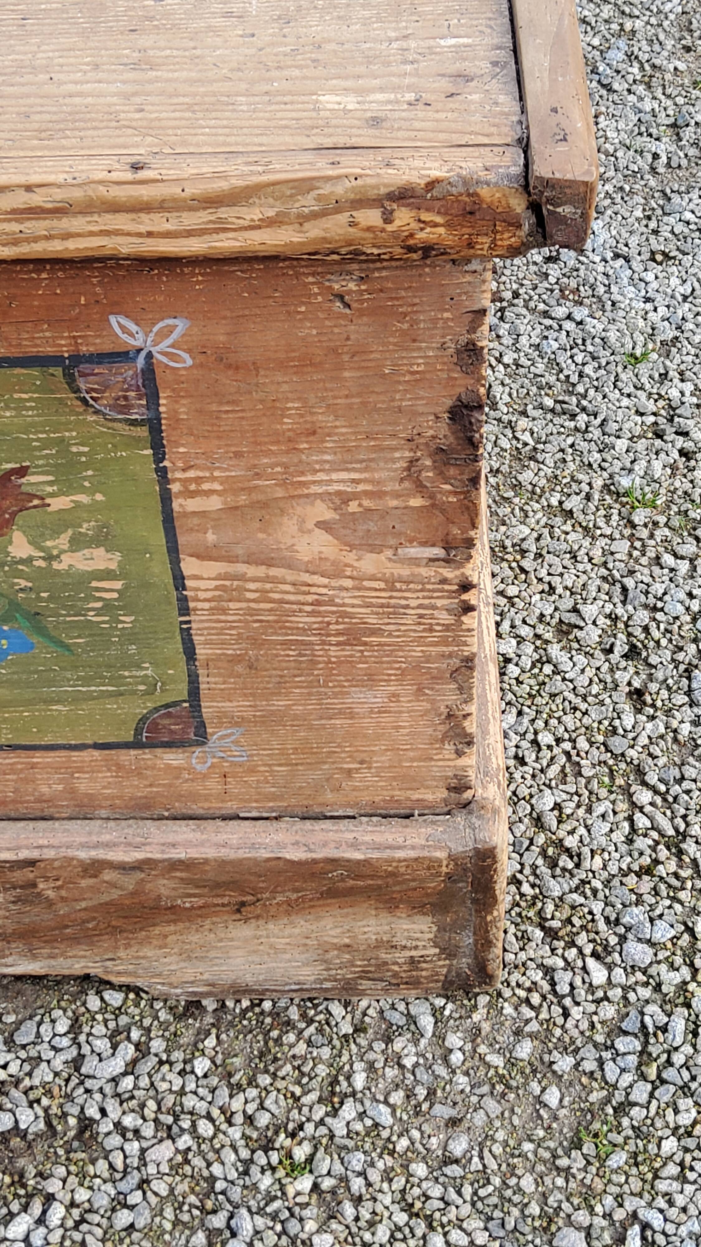 Alsatian polychrome wedding chest eighteenth -nineteenth century