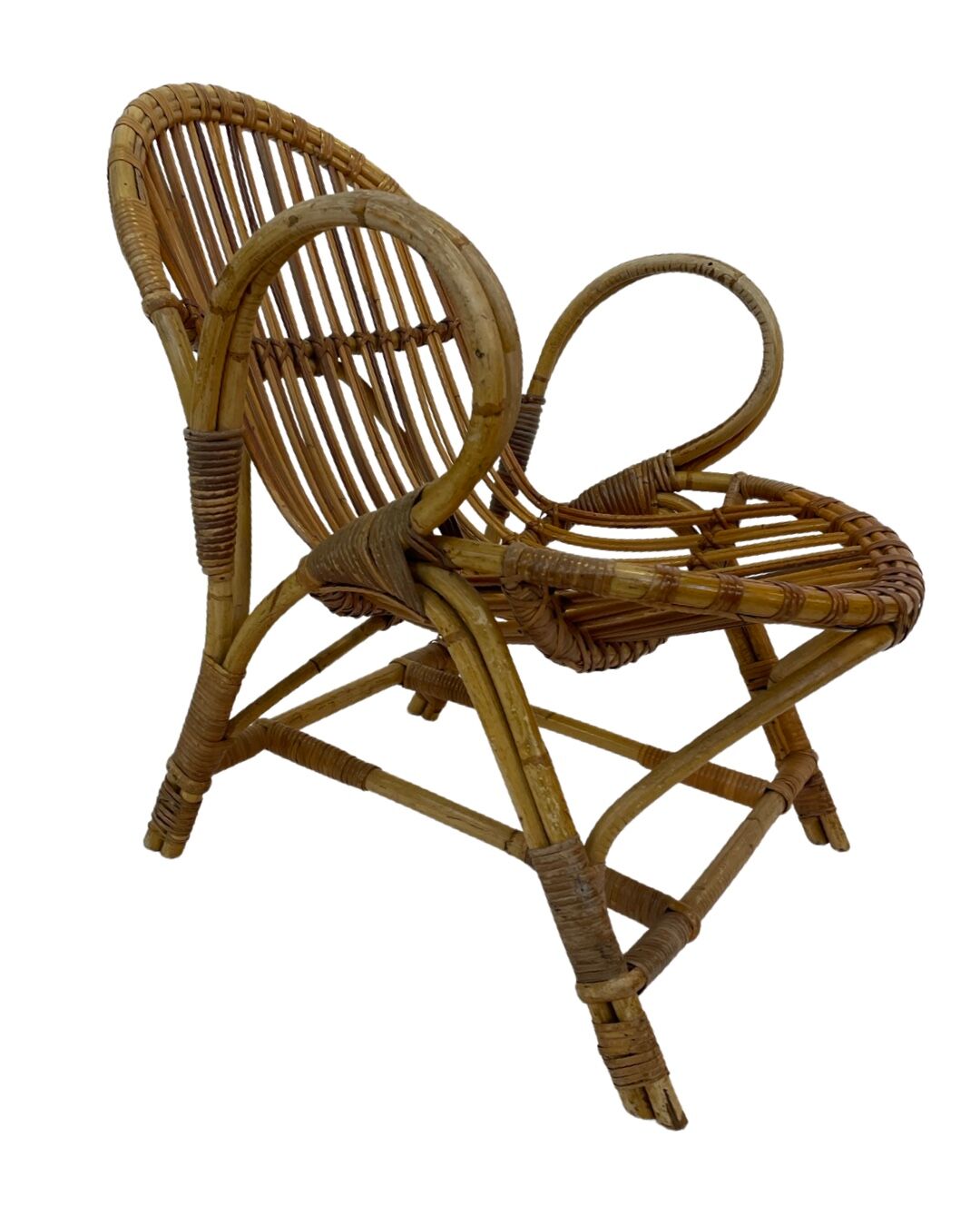 Fauteuil en rotin par Dirk van Sliedregt Rohe Noordwolde 1960 aux Pays-Bas