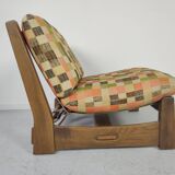 Pair of vintage oak armchairs 1970