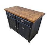 Old workshop furniture workbench tray two doors two drawers