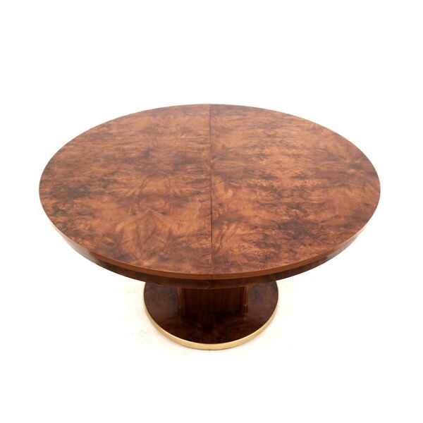 Table à manger ronde extensible Art Déco vintage élégante