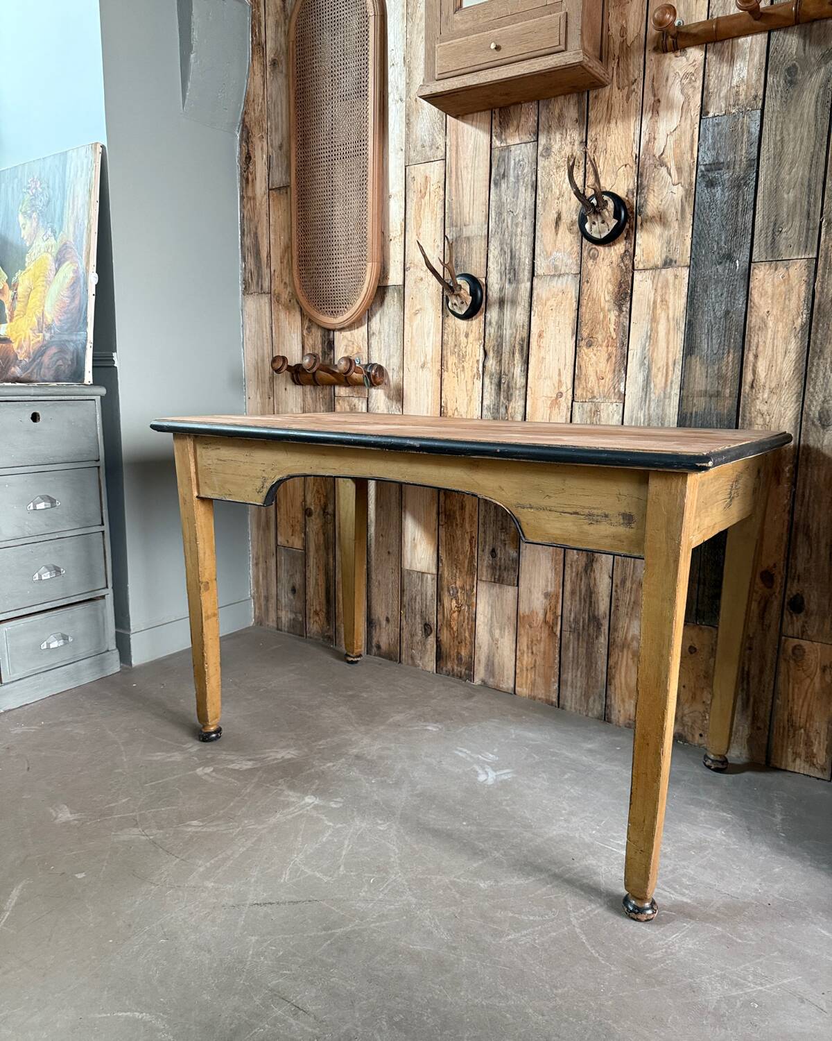 Large patinated desk