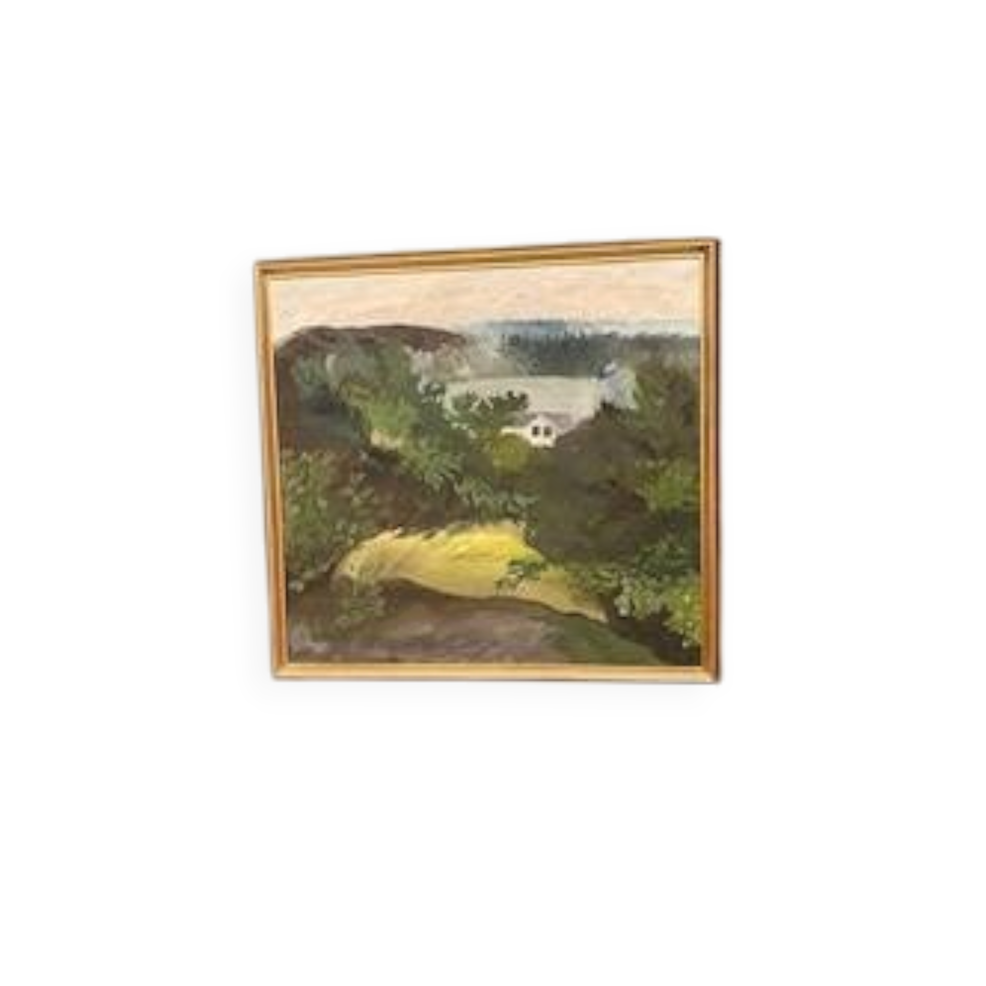 Huile su toile suédoise – “Soirée dans l'archipel” – Signée et datée 1964 – Vintage