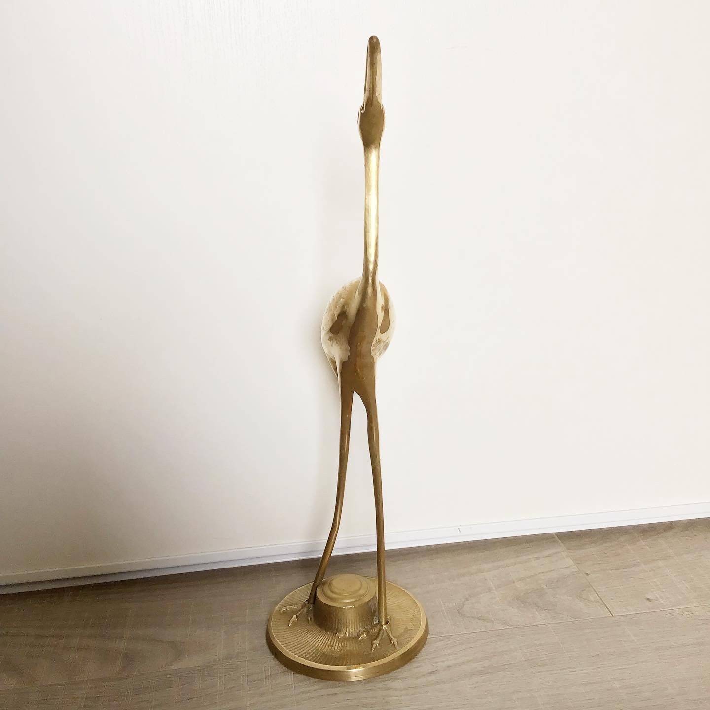 Vintage brass bird large heron model