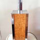 Chrome and wood lamp base, 60s-70s