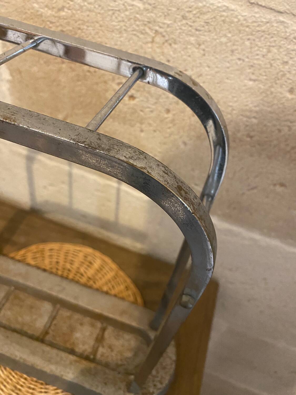 Chrome umbrella stand 1950