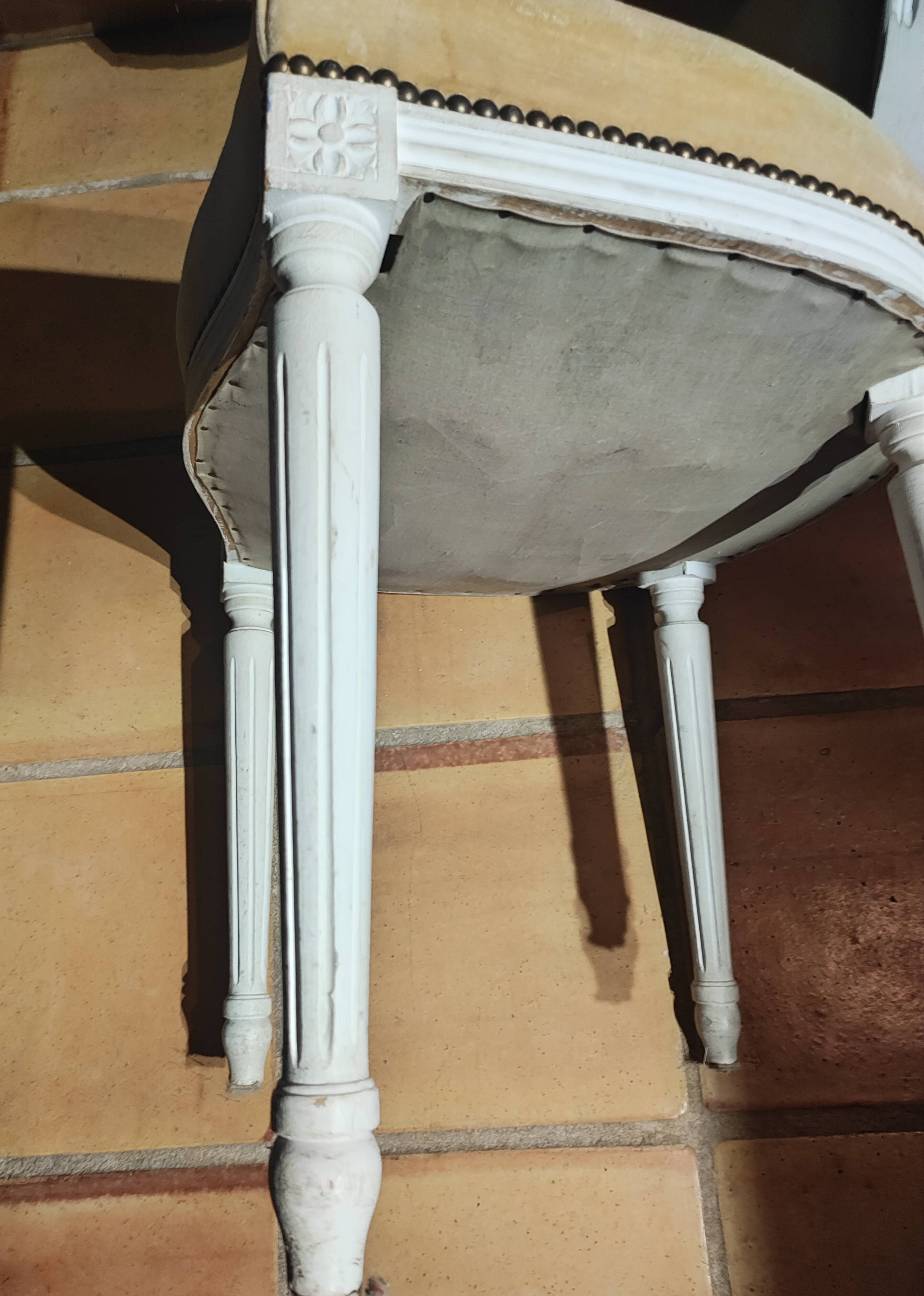 Set of two modern Louis XVI style medallion chairs