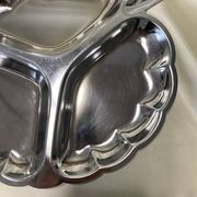 Plat inox forme feuille