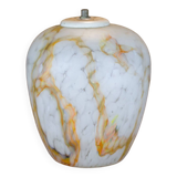 Colorful marbled opaline globe, glass lampshade, ceiling lamp, ceiling lamp, 60's