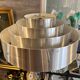 Poulsen Scandinavian brushed steel tiered pendant light