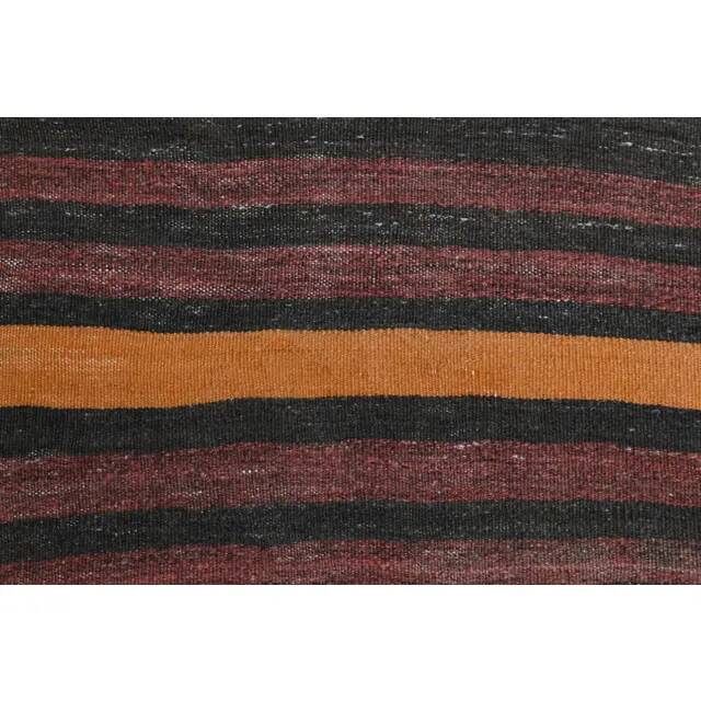 Vintage Turkish Striped Orange Purple Runner Rug 107x233