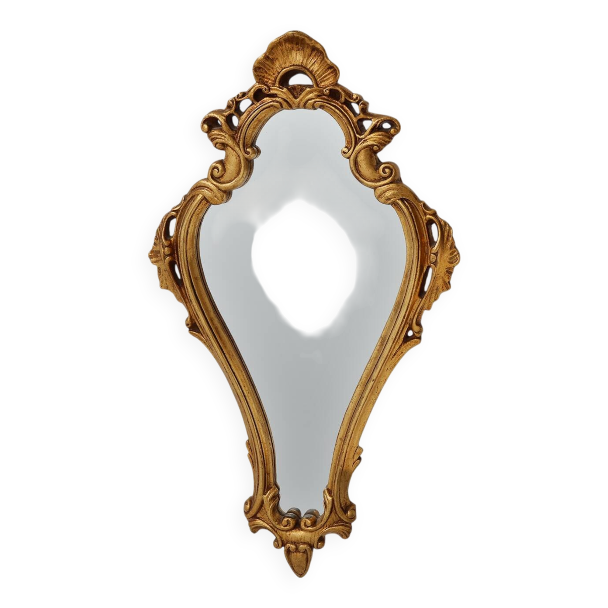 French 20th century baroque style gilded crested mirror