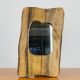 Brutalist olive wood mirror, vintage