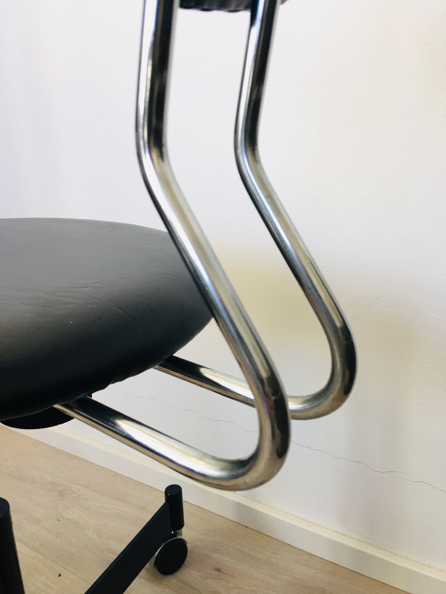 Black Leather Office chair, 1970s