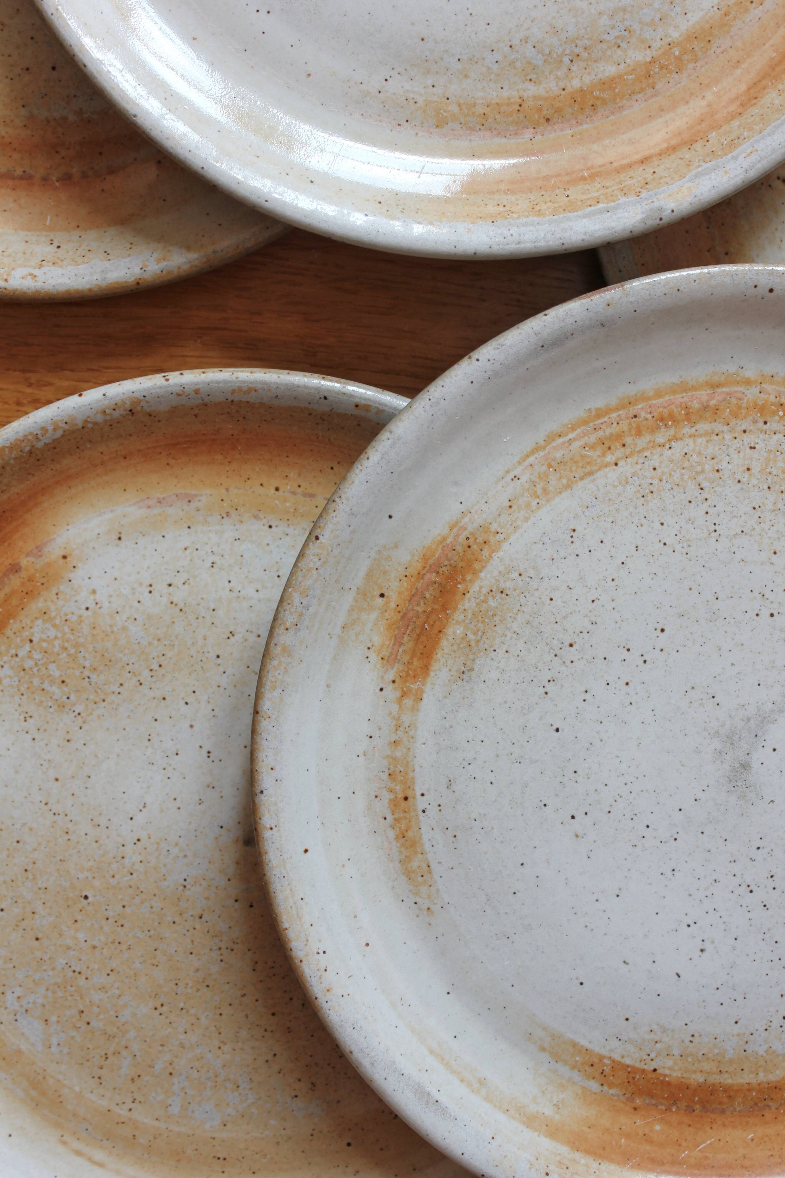 10 dessert plates in sandstone from the vintage 70s marsh