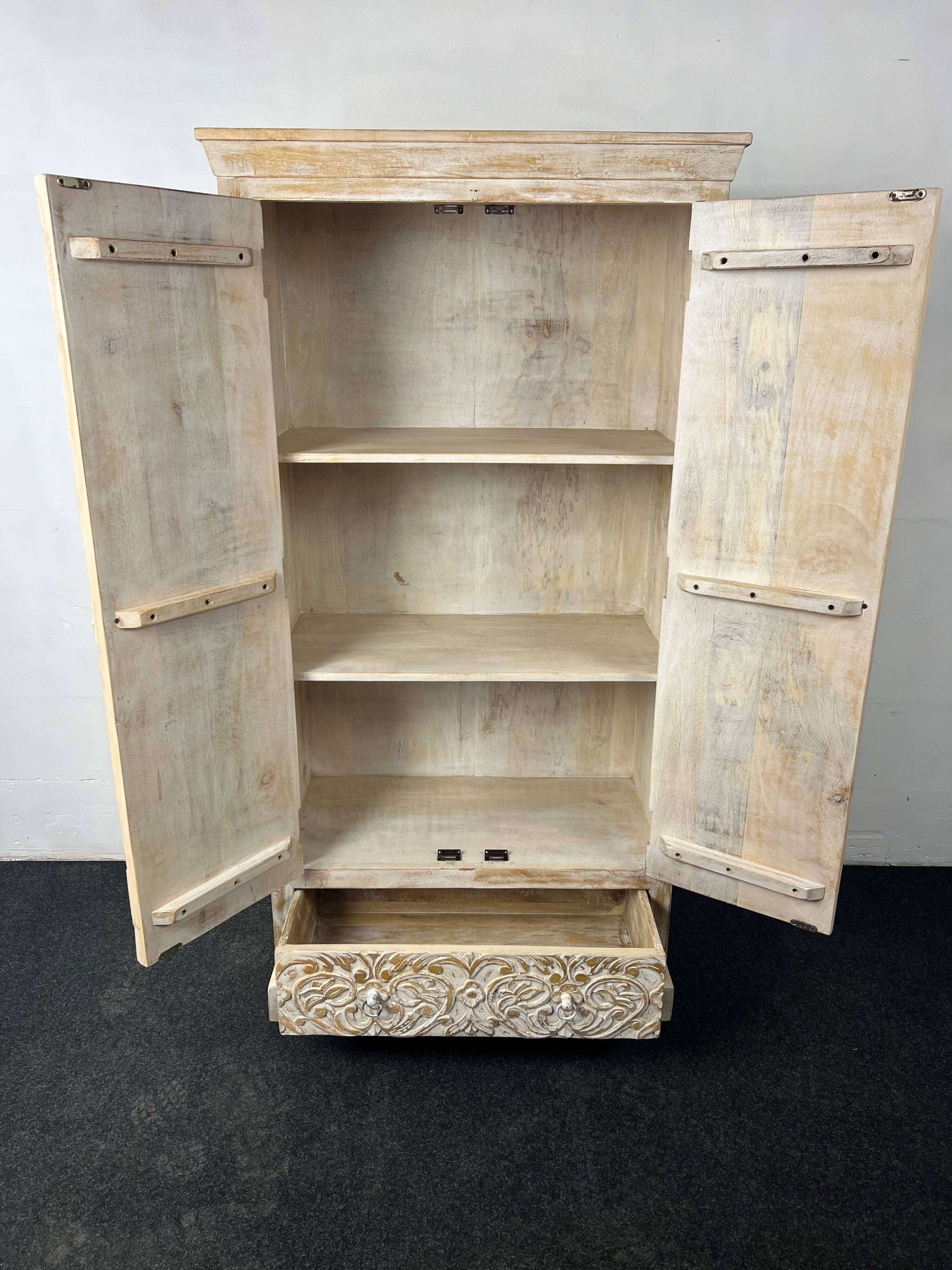 Antique white wooden cabinet