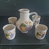 Portugal porcelain pitcher and glasses
