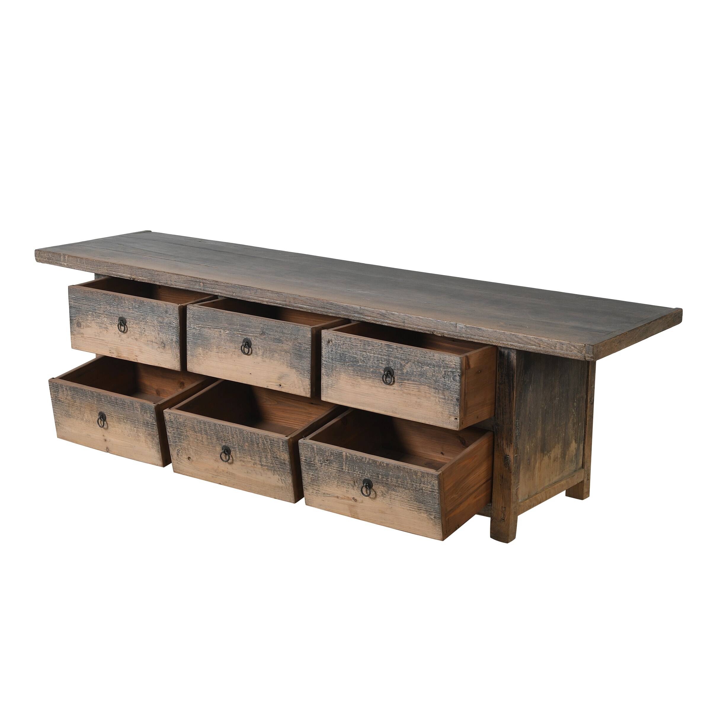 Puyang - Low cabinet in antique elm no. 4