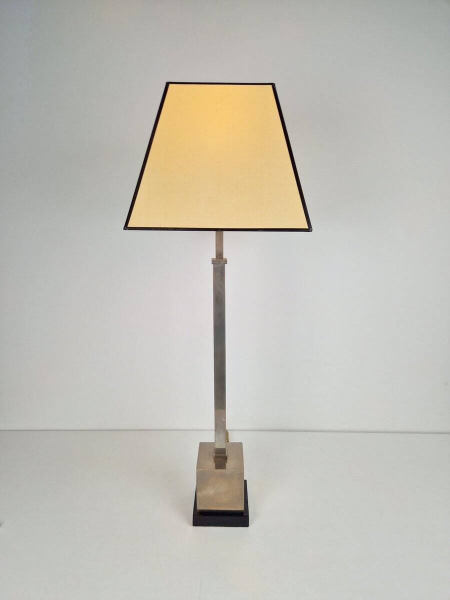 Lampe de table en argent vintage Empire, années 1970