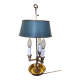 Three-light bouillotte lamp in gold metal, desk lamp.