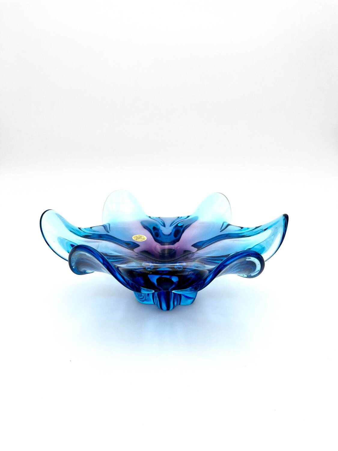 Coupe Centrepiece - Solid Bohemian Crystal - Amethyst Blue