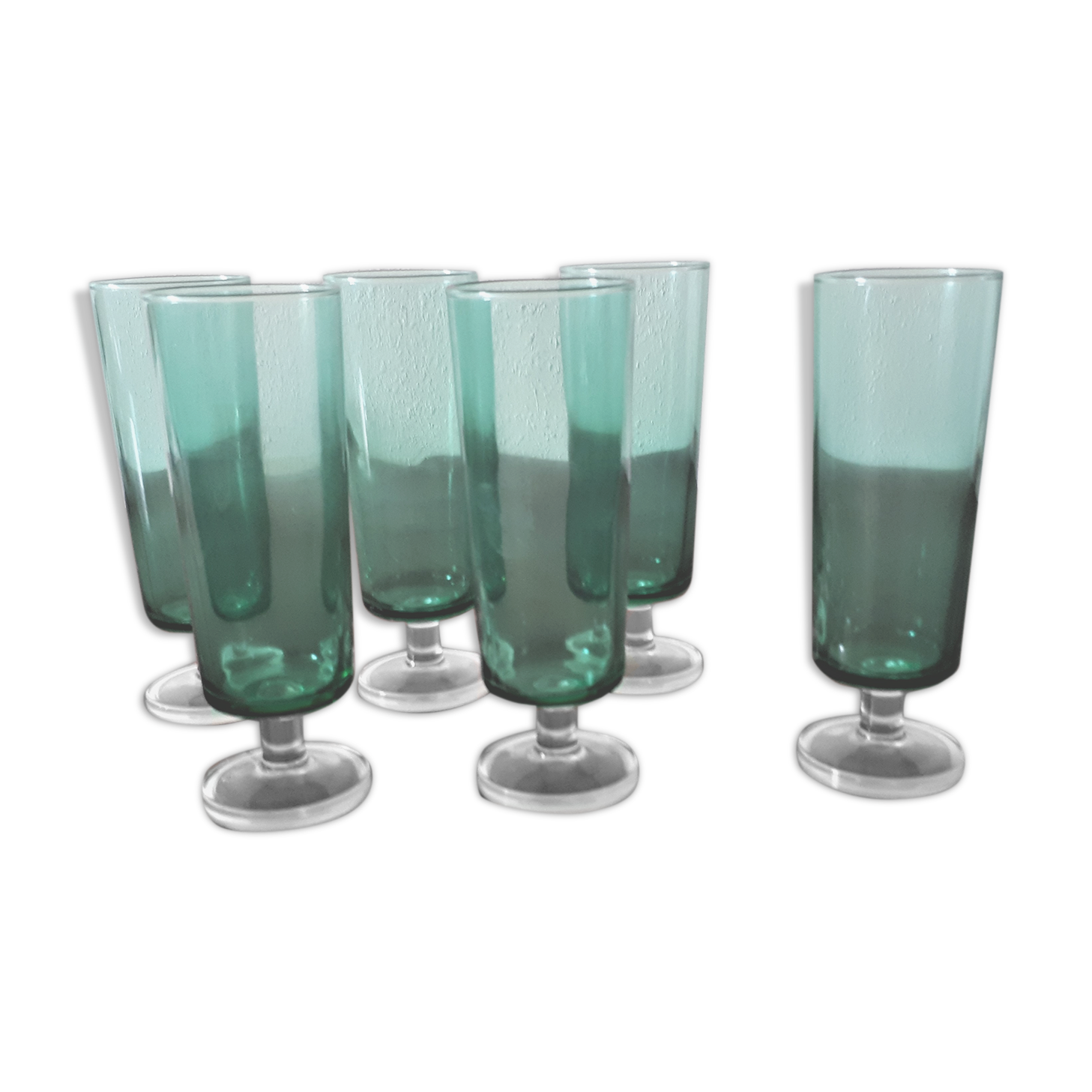 Set of 6 vintage champagne flutes luminarc