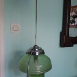 Art deco pendant lamp from the 1920s/1940s with opaline