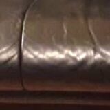 Vintage Scandinavian sofa in black leather